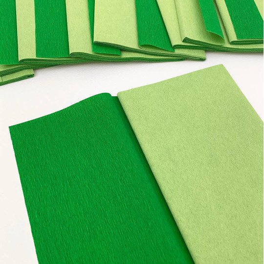 Double Sided Crepe Paper ~ Gloria Doublette from Germany ~ Green and Light Green